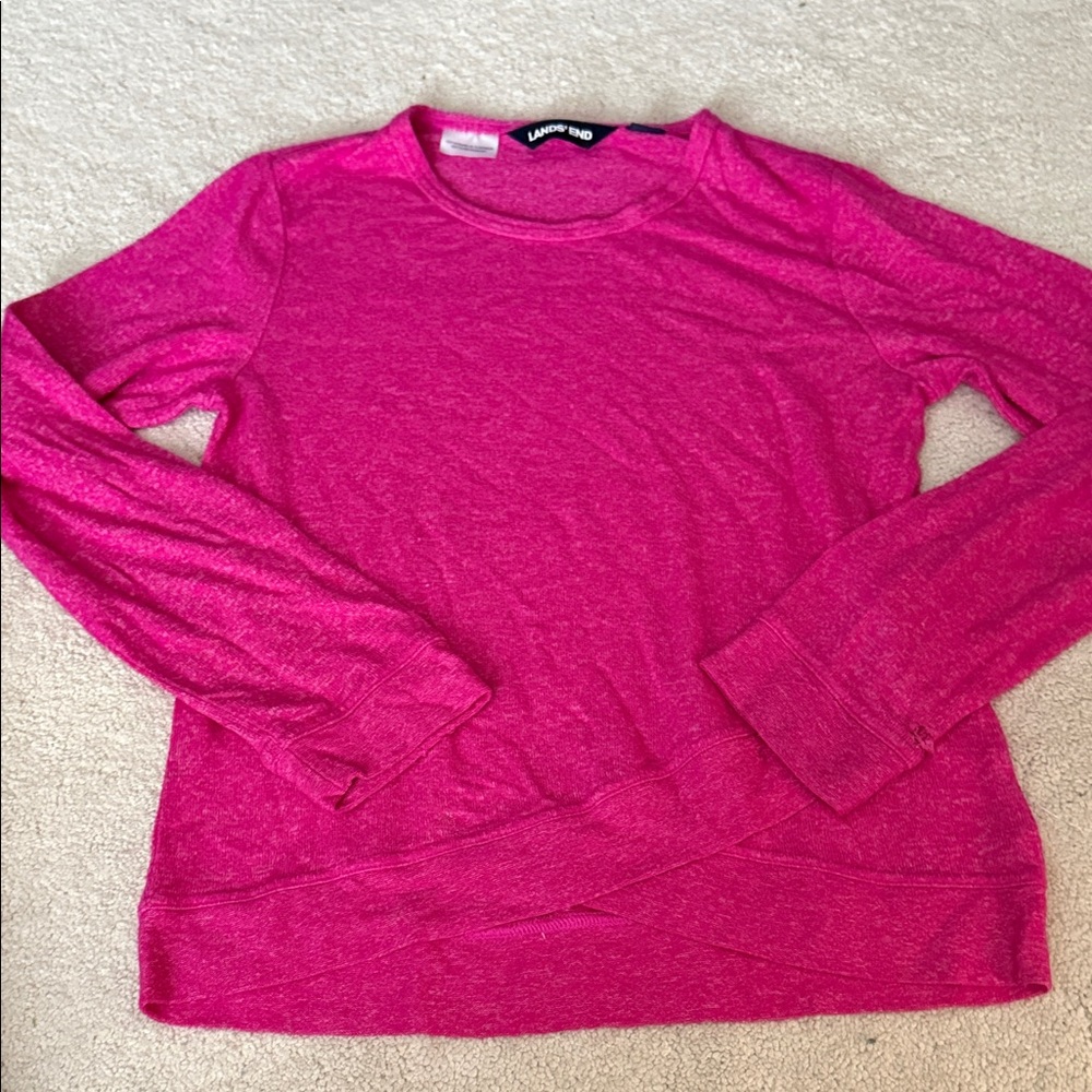 Lands' End Women's Fuchsia Long Sleeve Tee